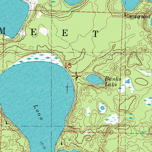 Topographic Map of Mallard Campground, MI