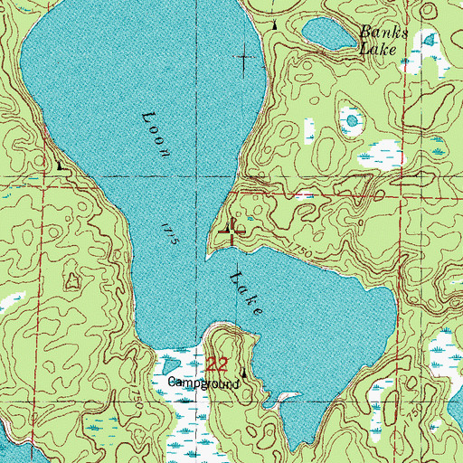 Topographic Map of Leon Campground, MI