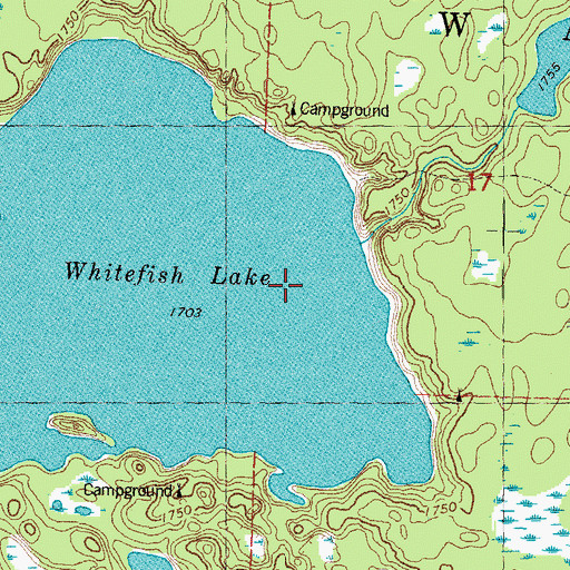 Topographic Map of Perch Campground, MI