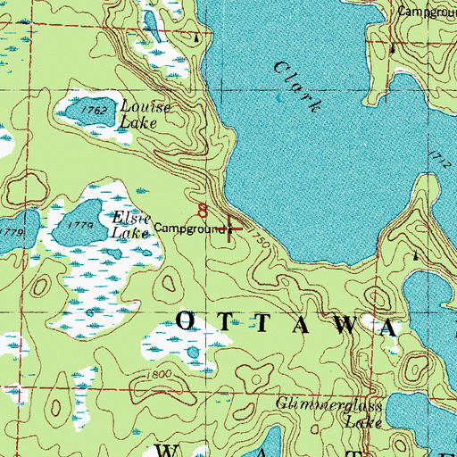 Topographic Map of Maple Campground, MI