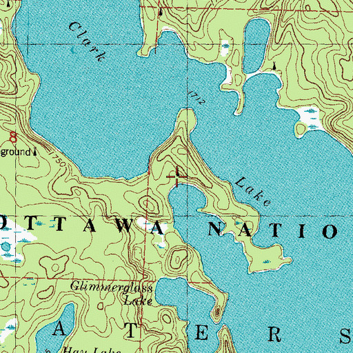 Topographic Map of Birch Campground, MI