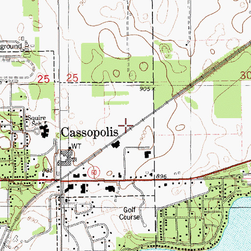 Topographic Map of Cass County, MI