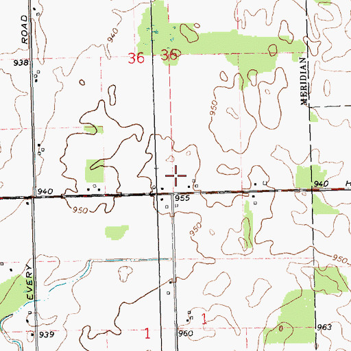 Topographic Map of Ingham County, MI
