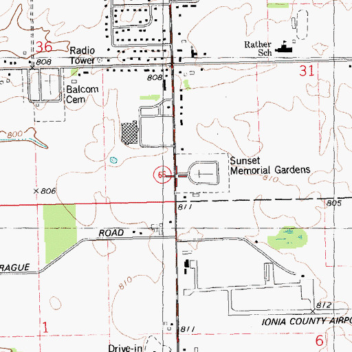 Topographic Map of Ionia County, MI