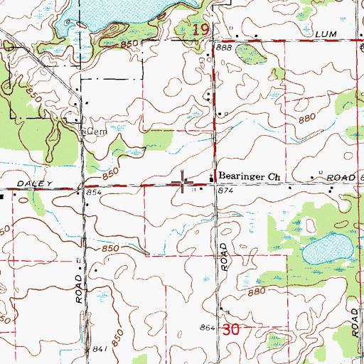 Topographic Map of Lapeer County, MI