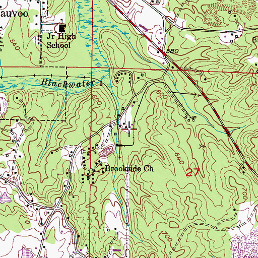 Topographic Map of Black Creek Mine Number Two, AL