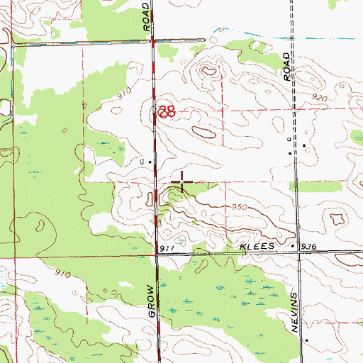 Topographic Map of Montcalm County, MI