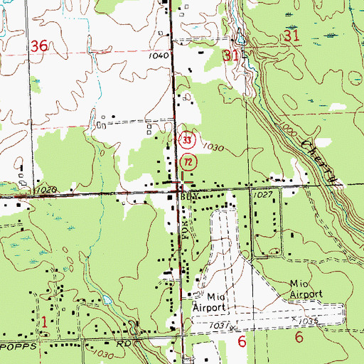 Topographic Map of Oscoda County, MI