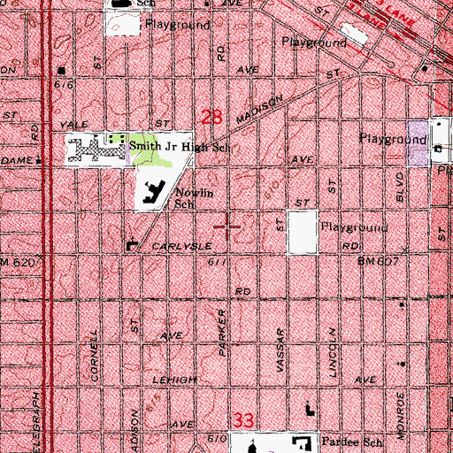 Topographic Map of Wayne County, MI