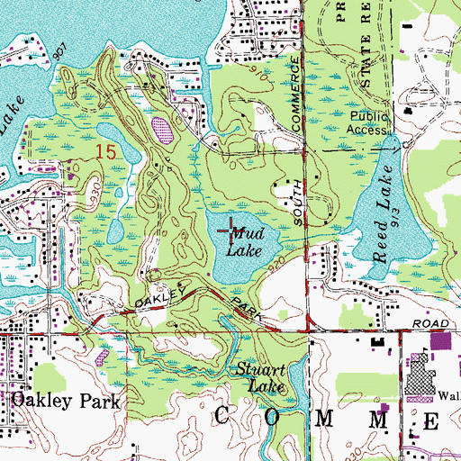 Topographic Map of Woodbridge Lake, MI