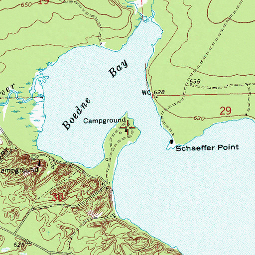 Topographic Map of Brevoort Lake Campground, MI