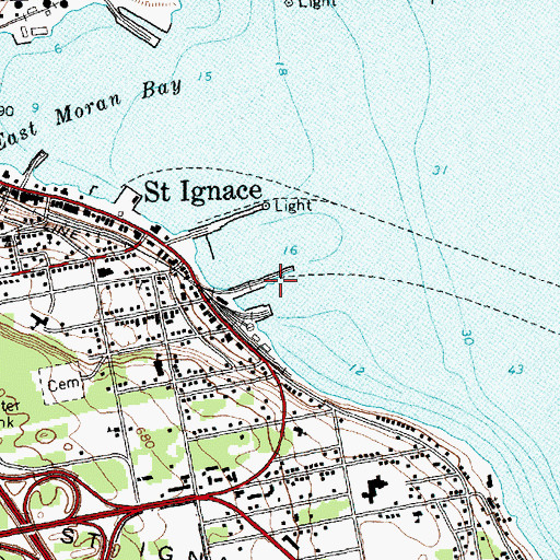 Topographic Map of Mackinaw Transportation Company, MI