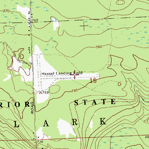 Topographic Map of Albert J Lindberg Airport, MI