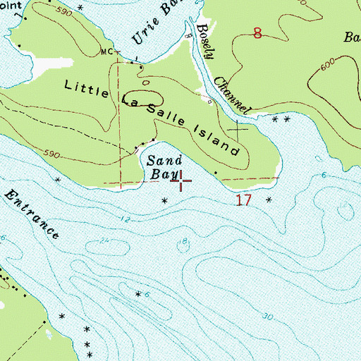 Topographic Map of Sand Bay, MI