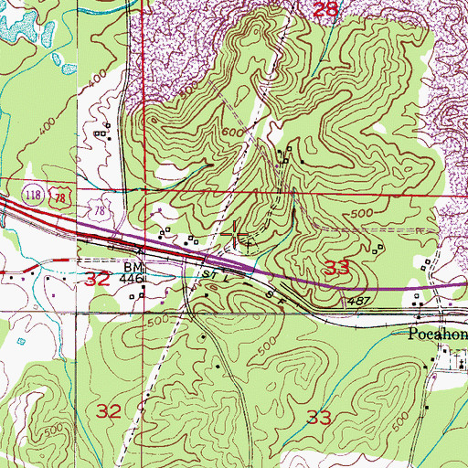 Topographic Map of Chisca (historical), AL