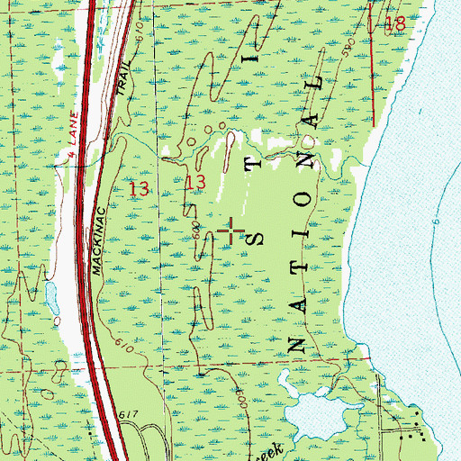 Topographic Map of Horseshoe Bay Trail, MI