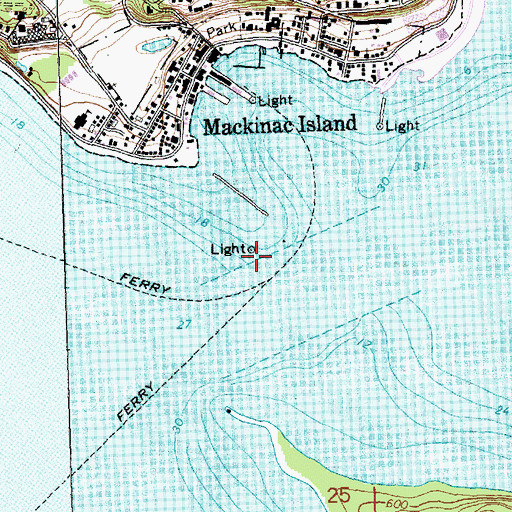Topographic Map of Round Island Passage Light, MI