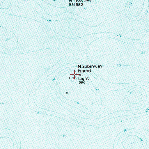 Topographic Map of Naubinway Island Light, MI