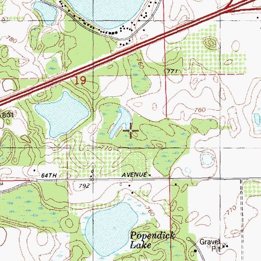 Topographic Map of Bob Mac Pond, MI