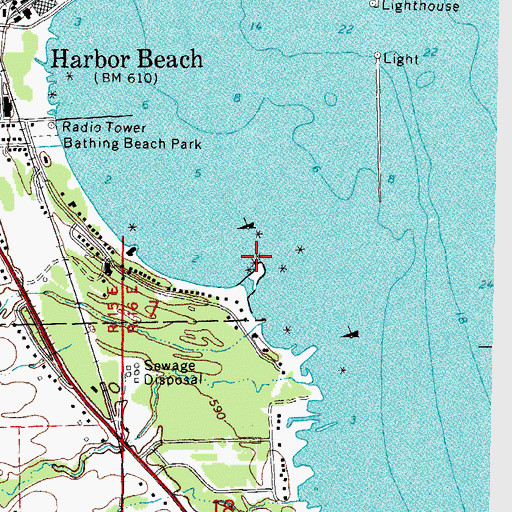 Topographic Map of Crane Point, MI