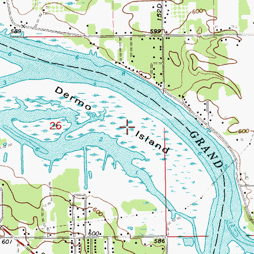 Topographic Map of Dermo Island, MI