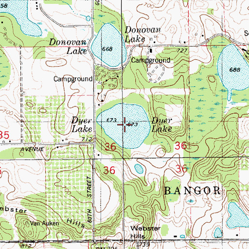Topographic Map of Haney Lake, MI