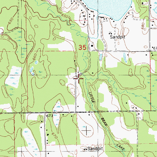 Topographic Map of Little Bear Lake Drain, MI