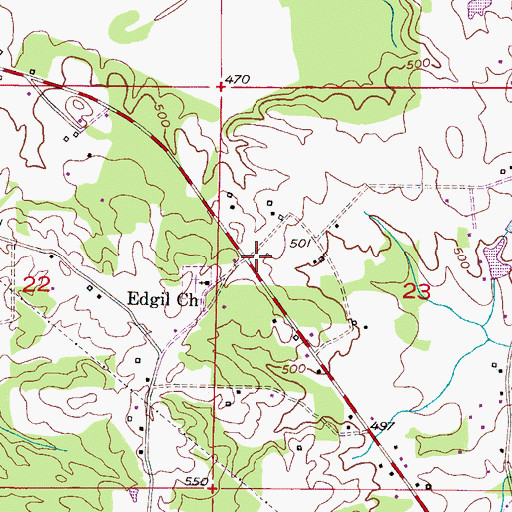 Topographic Map of Edgil, AL