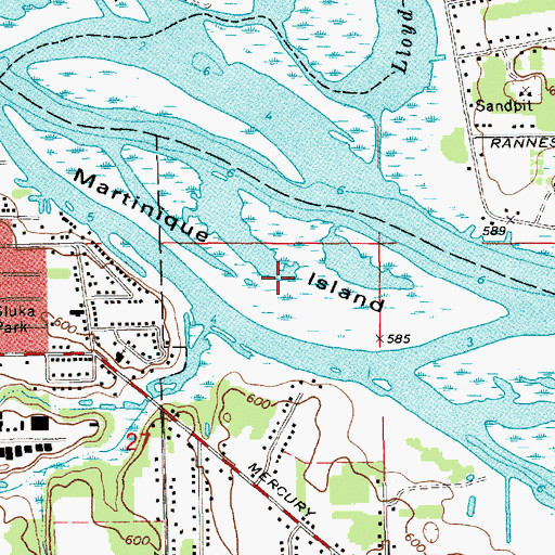 Topographic Map of Martinique Island, MI