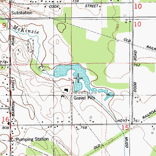 Topographic Map of Mudd Lake Drain, MI