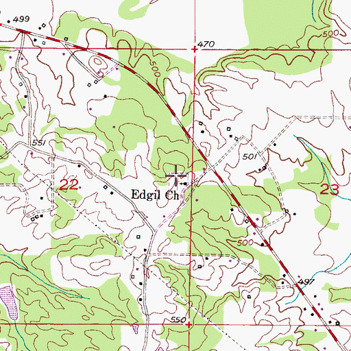 Topographic Map of Edgil Grove Cemetery, AL