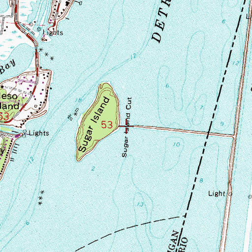 Topographic Map of Sugar Island Cut, MI