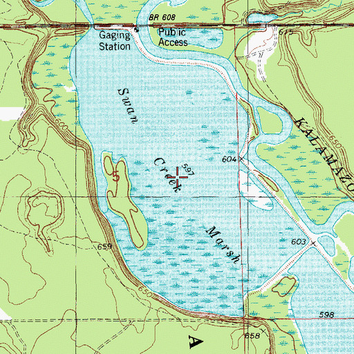 Topographic Map of Swan Creek Marsh, MI