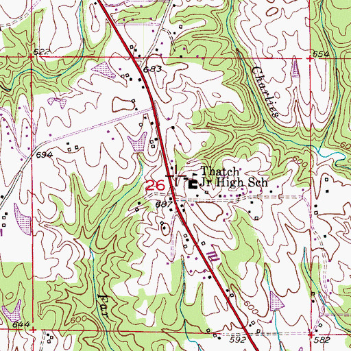 Topographic Map of Glory Hill Church, AL