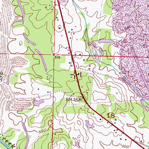 Topographic Map of Gods Church, AL