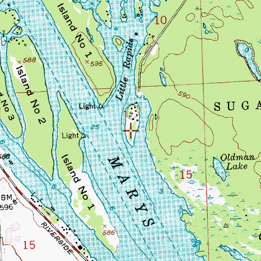 Topographic Map of Island Number Four, MI