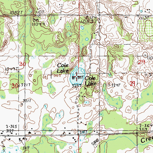 Topographic Map of Cole Lake, MI