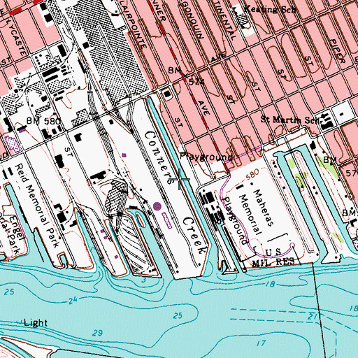 Topographic Map of Conners Creek, MI