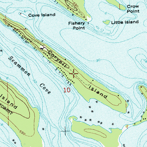 Topographic Map of Coryell Island, MI