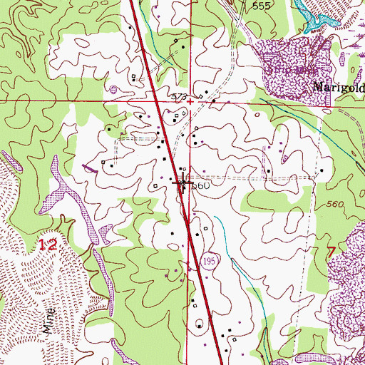 Topographic Map of Harmony Church, AL