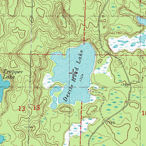 Topographic Map of Devils Head Lake, MI