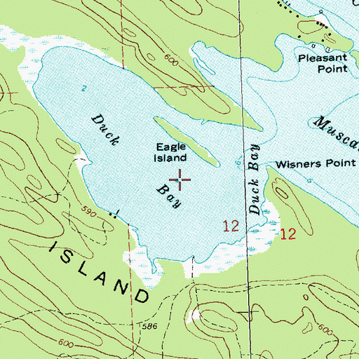 Topographic Map of Duck Bay, MI