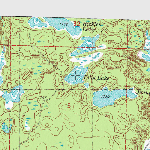Topographic Map of Pilot Lake, MI