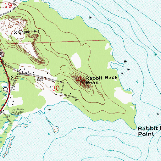 Topographic Map of Rabbit Back Peak, MI