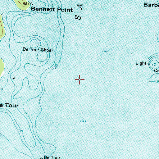 Topographic Map of Saint Marys River, MI