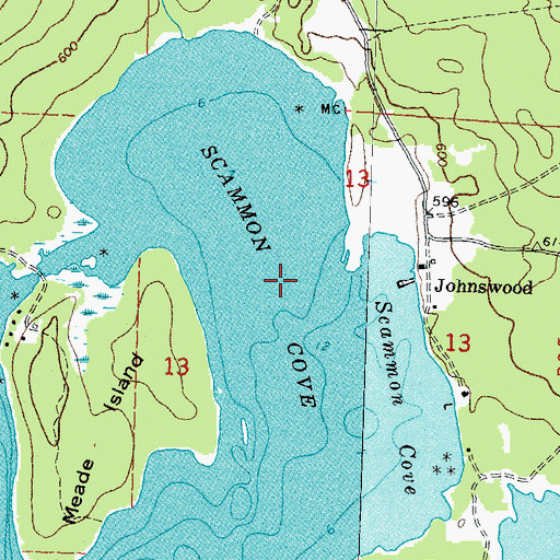 Topographic Map of Scammon Cove, MI