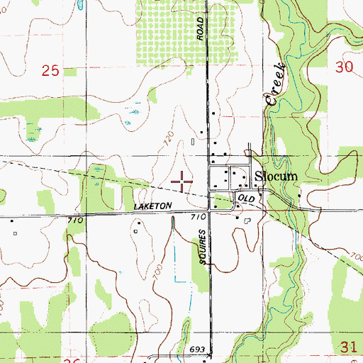 Topographic Map of Slocum, MI