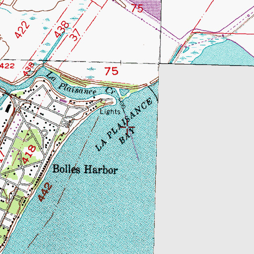 Topographic Map of La Plaisance Bay, MI