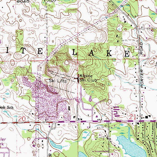 Topographic Map of Alpine Ski Club, MI