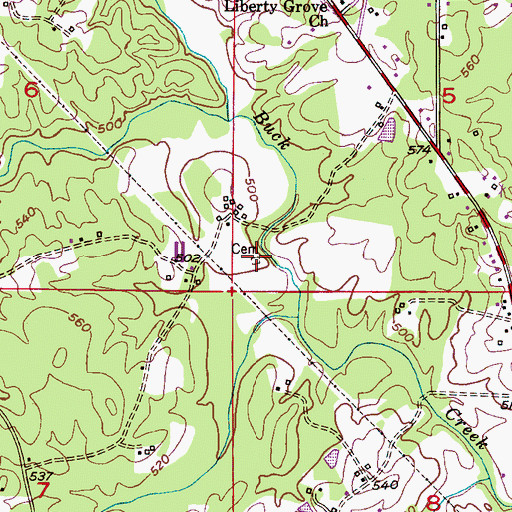 Topographic Map of King Cemetery, AL
